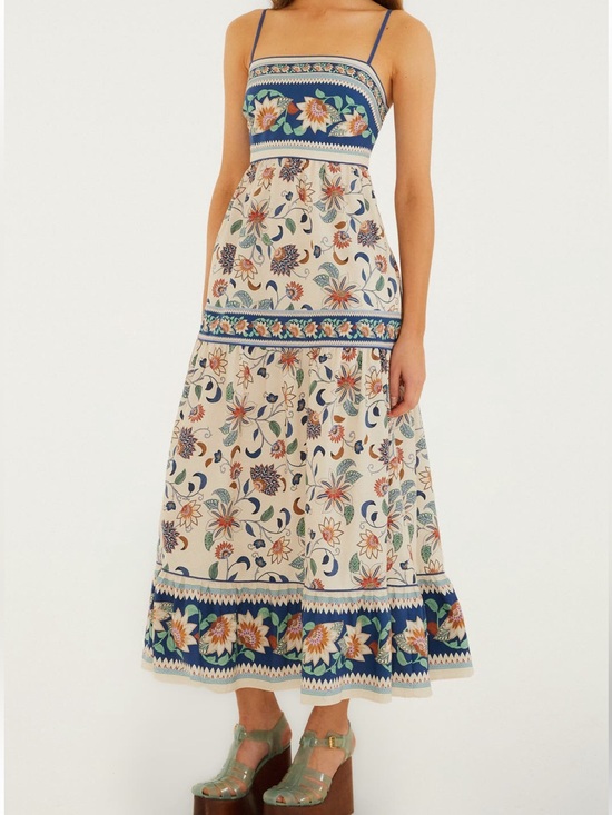 FARM Rio Dresses & Skirts - FARM Rio Floral Delhi Tapestry Light Pink Midi Dress Size Small NWT